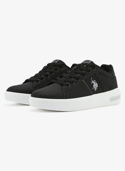 Women's Black Low-Top Sneakers - Lightweight Modern Design Shoes for All-Day Comfort