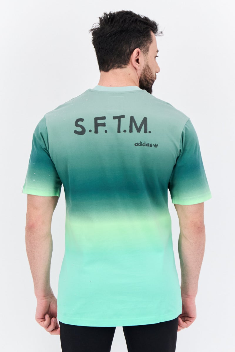 Men Sportswear Fit Short Sleeves Running T-Shirt, Green Combo