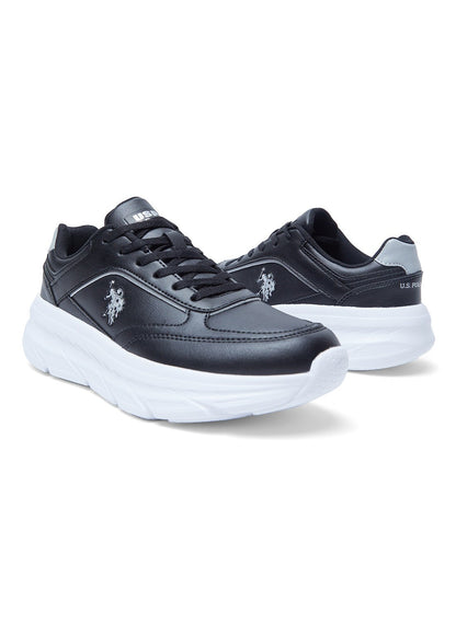 Women's Black Low-Top Sneakers - Lightweight Lace-Up Design