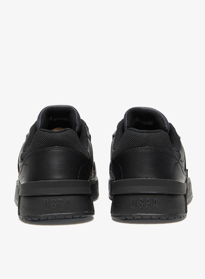 Men's Black Stylish Low-Top Casual Sneakers - Durable Lace-Up Design Shoes with Comfort Cushioned Sole for Everyday Active Wear