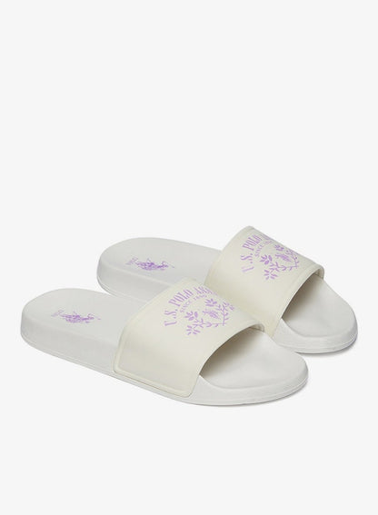 Women's White Signature Slides Shoes - Effortless Style Meets Ultimate Relaxation!