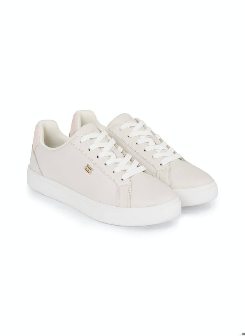 Women's Essential Leather Cupsole Court Trainers -  Leather upper, Light Blue