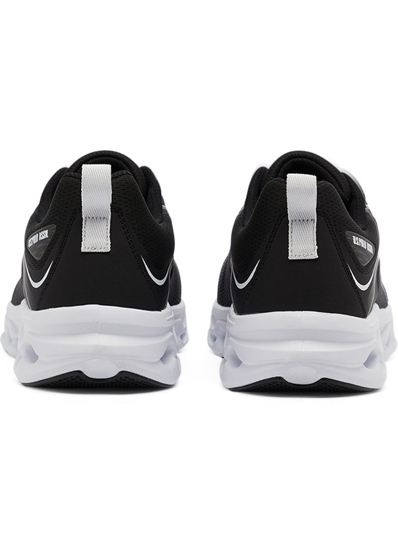 Men's Black Low-Top Sneakers - Lightweight Lace-Up Design, Comfortable for Everyday Outfits