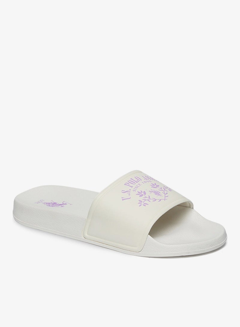 Women's White Signature Slides Shoes - Effortless Style Meets Ultimate Relaxation!