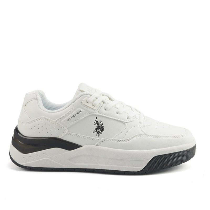 Men's White Low-Top Sneakers - Stylish Contrast Design for Sporty Everyday Looks