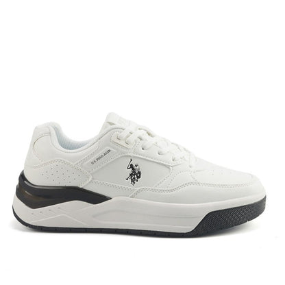 Men's White Low-Top Sneakers - Stylish Contrast Design for Sporty Everyday Looks