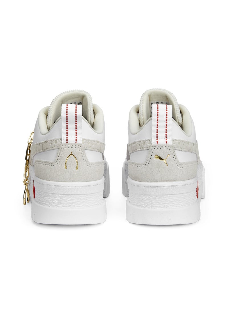 Mayze Lucky Charm Womens White Platform Sneakers