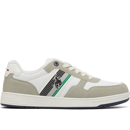 Men's White Low-Top Sneakers - Lightweight Lace-Up Design, Comfortable for Everyday Outfits