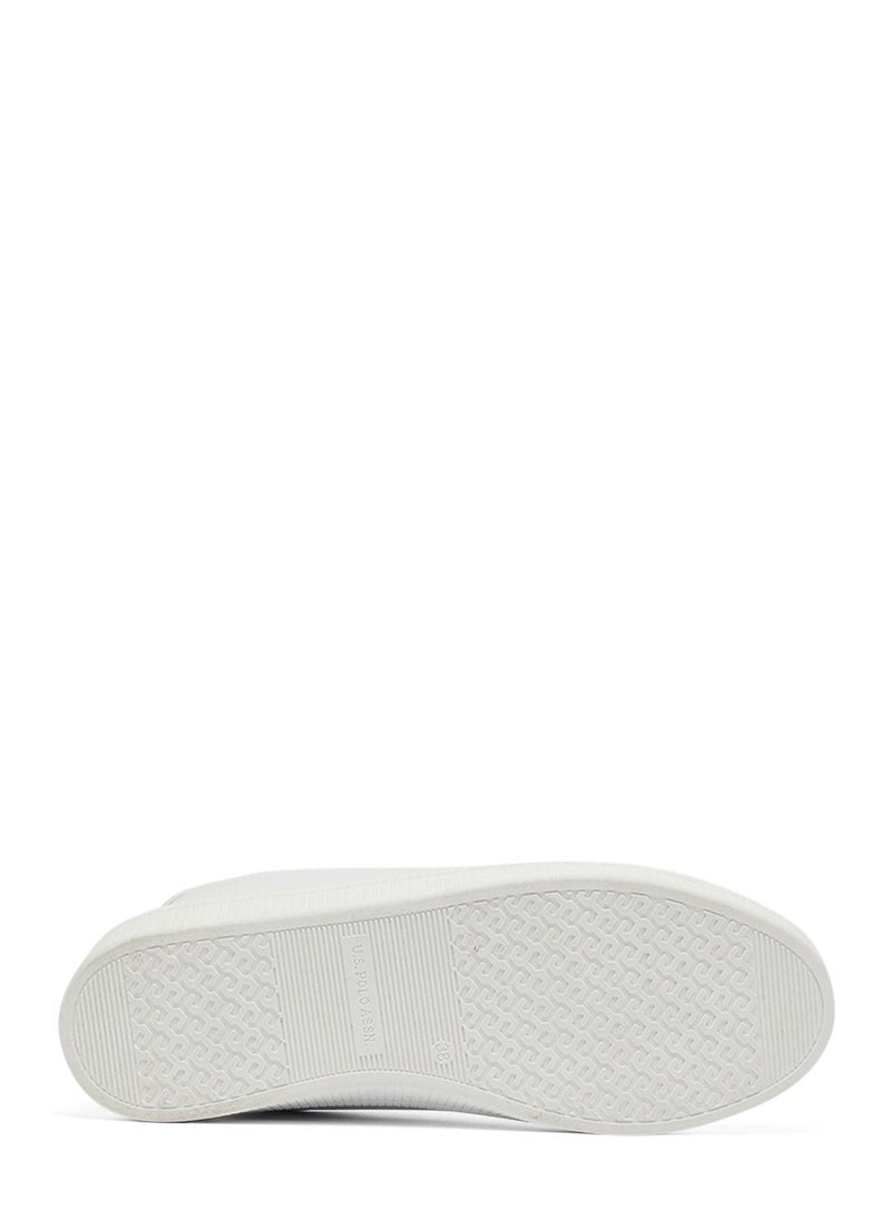 Women's White Low-Top Sneakers - Lightweight & Trendy Design for Everyday Wear