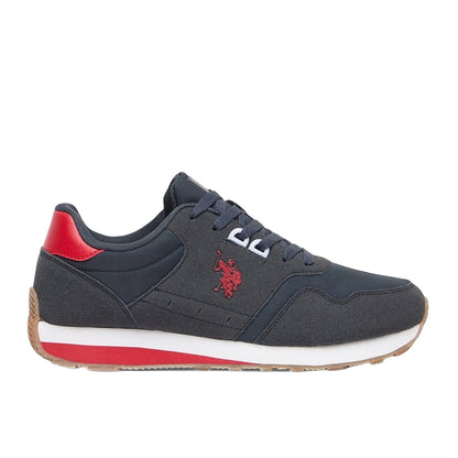 Men's Navy Low-Top Sneakers - Stylish Lace-Up Design Shoes, Perfect for Casual Adventures