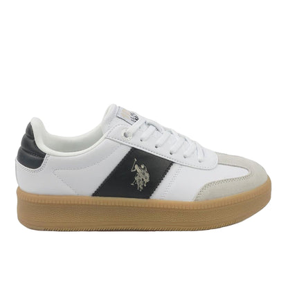 Men's White Low-Top Sneakers - Stripped Design Shoes for that Trendy Look