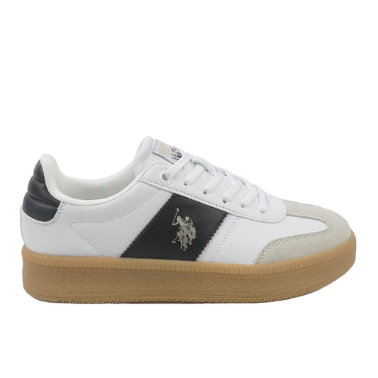 Men's White Low-Top Sneakers - Stripped Design Shoes for that Trendy Look