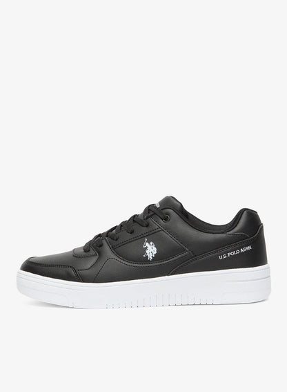 Men's Black Low-Top Sneakers - Sleek Style with Lace-Up Design Shoes and Comfort Cushioned Sole for Everyday Wear