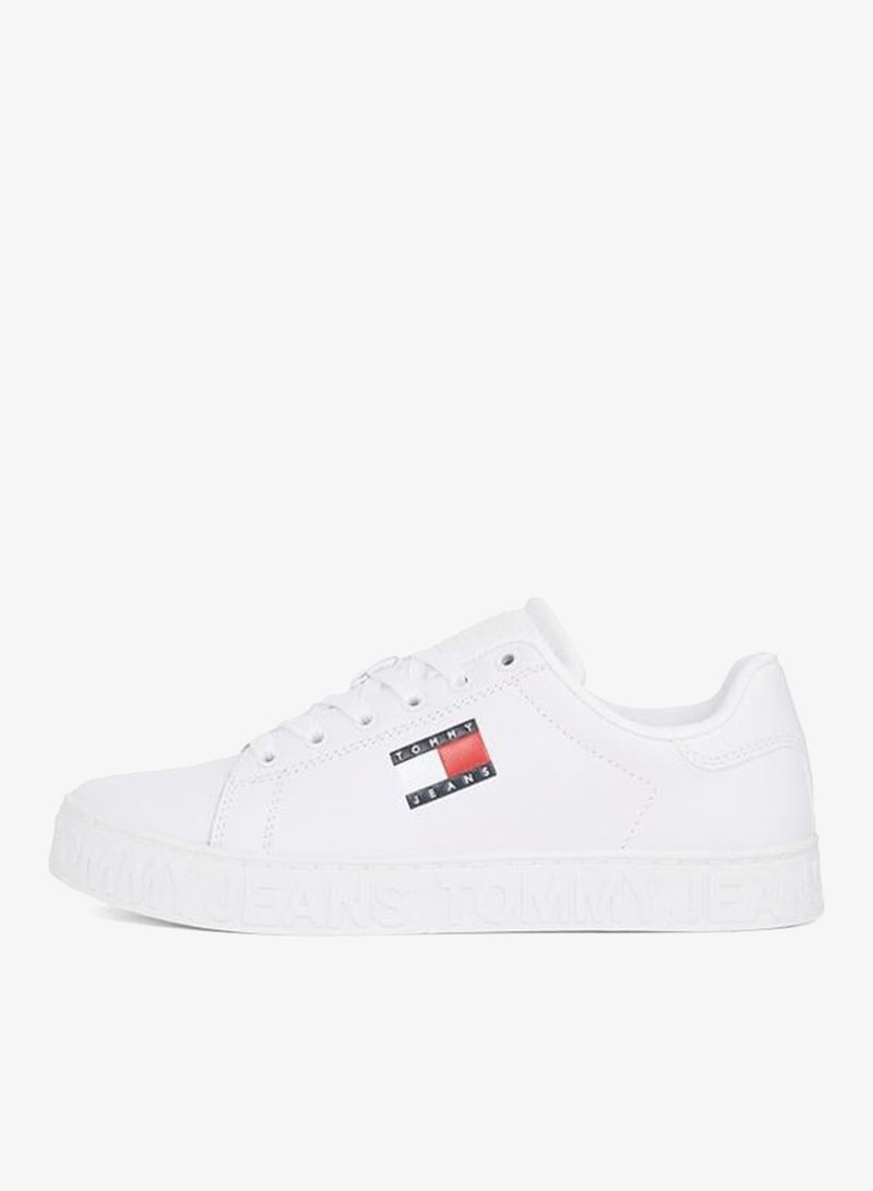 Logo Embossed Contrast Sneakers