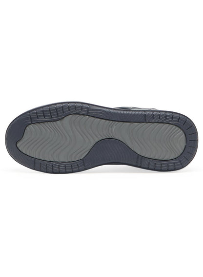 Men's Navy Low-Top Sneakers - Rugged Design with Grey and Red Accents, Durable and Comfortable Casual Footwear