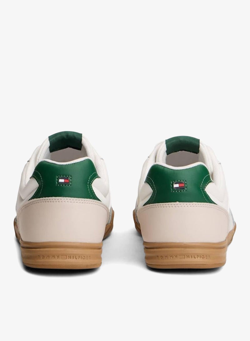Low Profile Cupsole Trainers With Leather