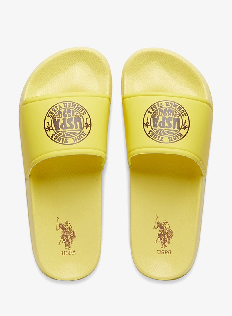 Women's Yellow Slides, Perfect for Casual Outfit