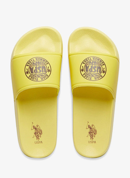 Women's Yellow Slides, Perfect for Casual Outfit