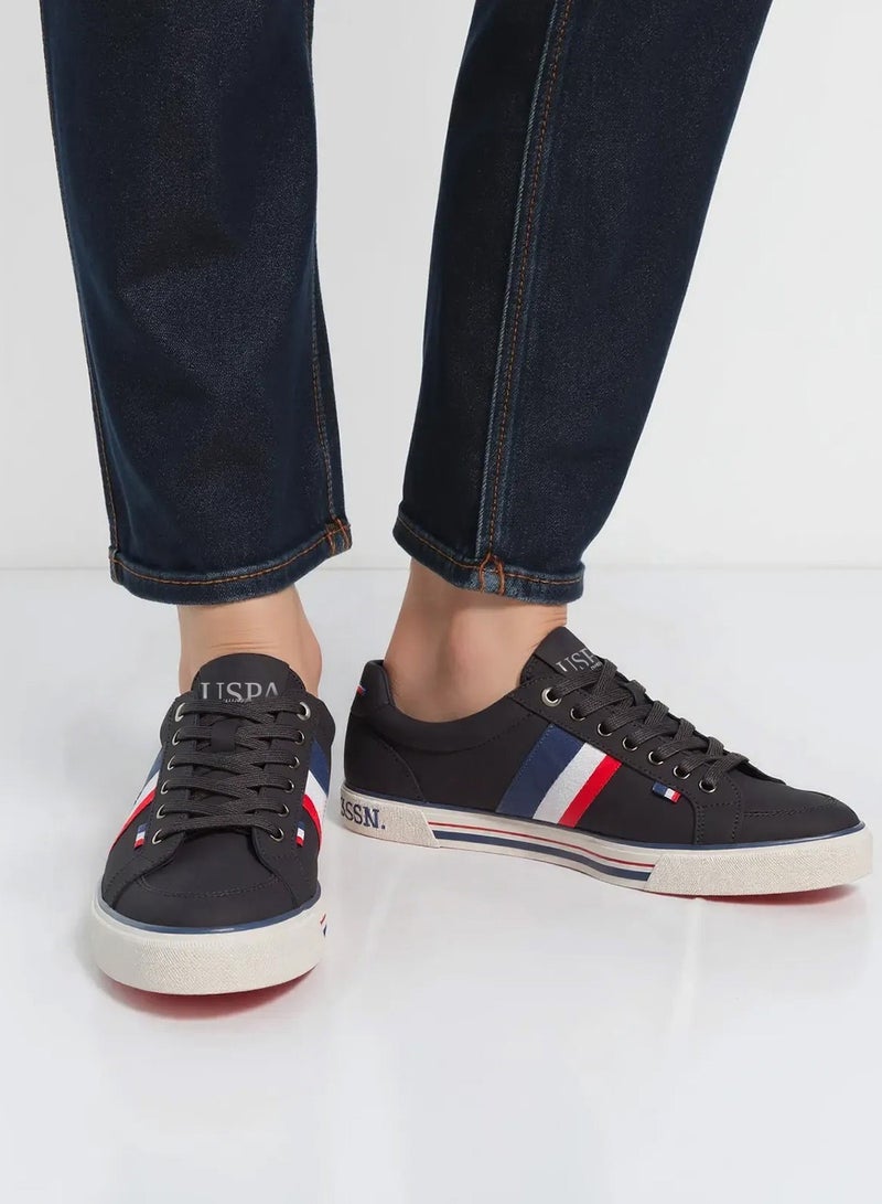 Men's Black Low-Top Sneakers,Lightweight Casual Shoes for Classic Look