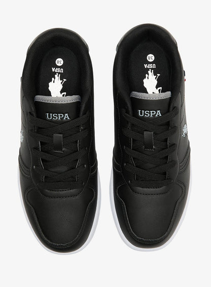 Women's Black Low-Top Sneakers - Lightweight Shoes With White Sole , Comfortable Casual Shoes