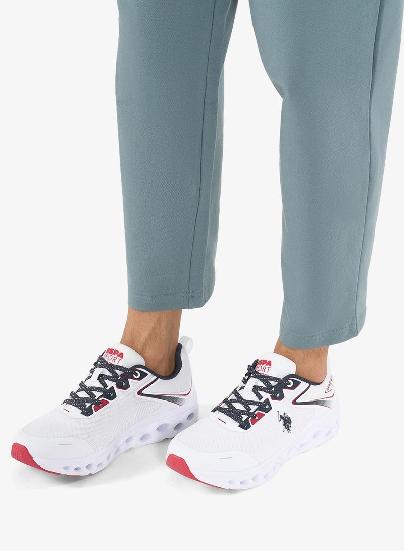 Men's White Low-Top Sneakers - Lightweight Shoes Lace-Up Design, Comfortable for Everyday Outfits