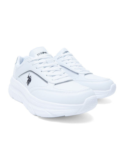 Women's White Low-Top Sneakers - Lightweight Lace-Up Design, Comfortable for Everyday Outfits