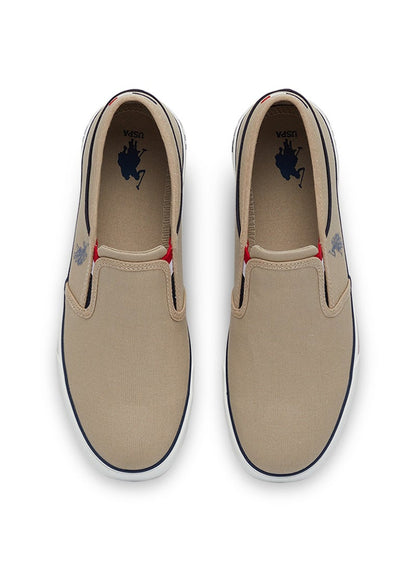 Men's Beige Low-Top Sneakers - Lightweight Slip-On Design