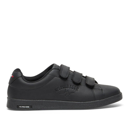 Women's Black Low-Top Casual Sneakers with Triple Velcro Strap - Sleek Everyday Style and Comfort for Effortless Wear