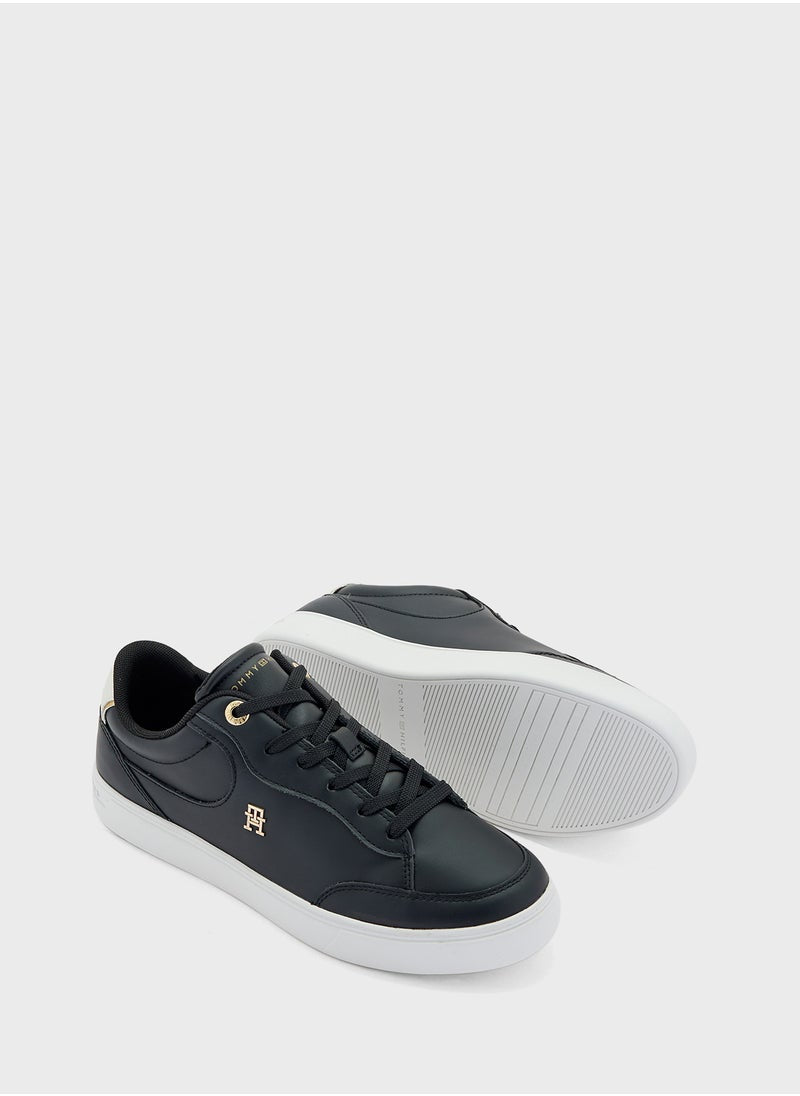 Logo Detail Lace Up Low Top Sneakers