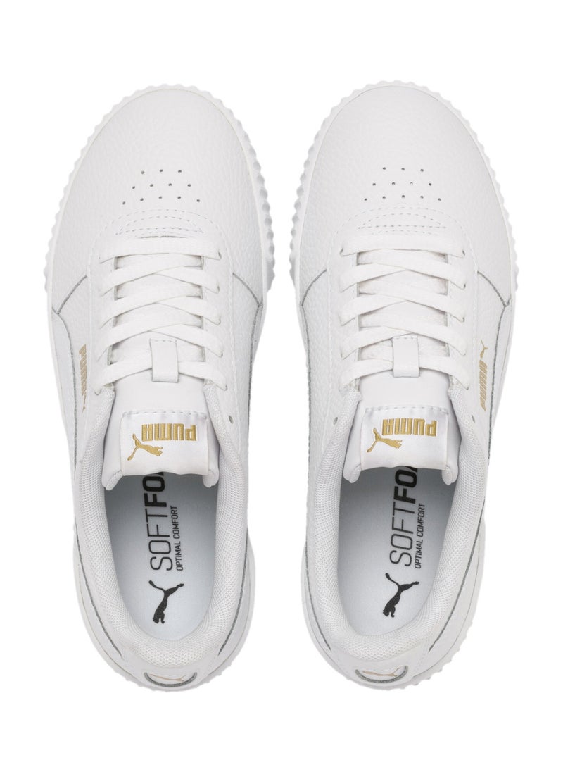 Carina Lux Womens White Casual Sneakers