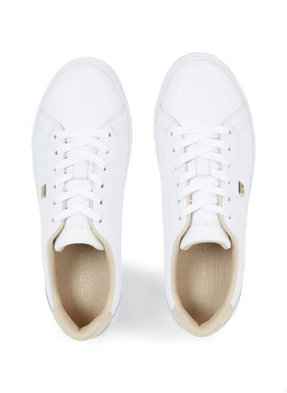 Women's Essential Leather Cupsole Court Trainers -  Leather upper, White