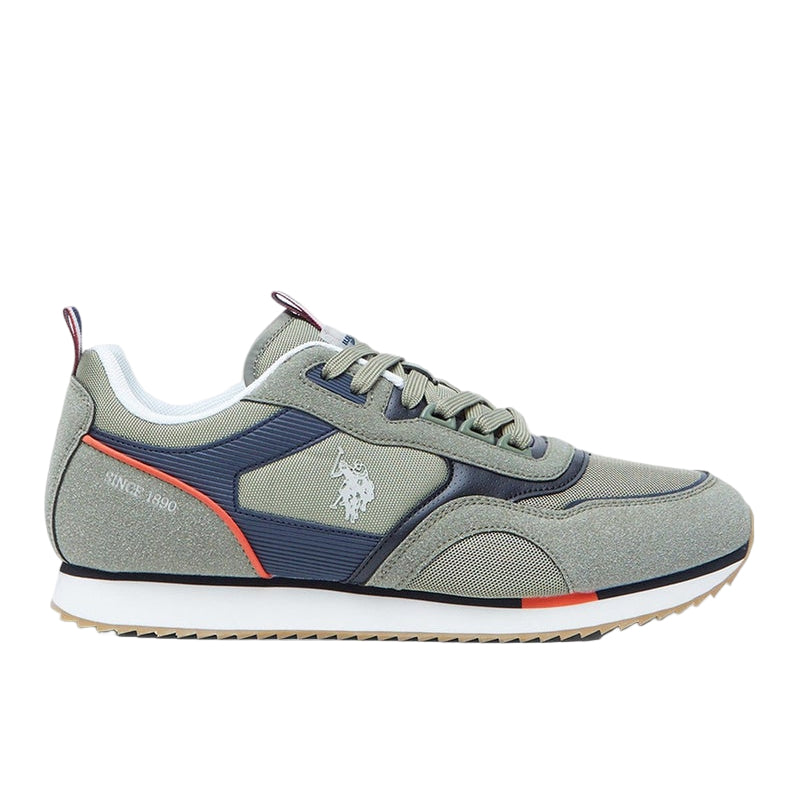 Men's Khaki Low-Top Sneakers - Lightweight Shoes Timeless Lace-Up Style