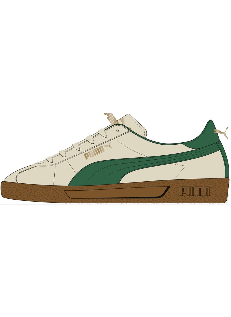 Club Unisex Beige Green Suede Sneakers