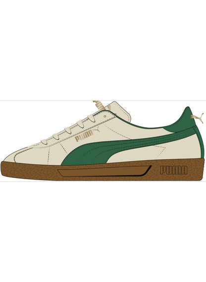 Club Unisex Beige Green Suede Sneakers