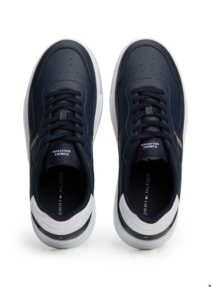 Signature Tape Textured Leather Sneakers
