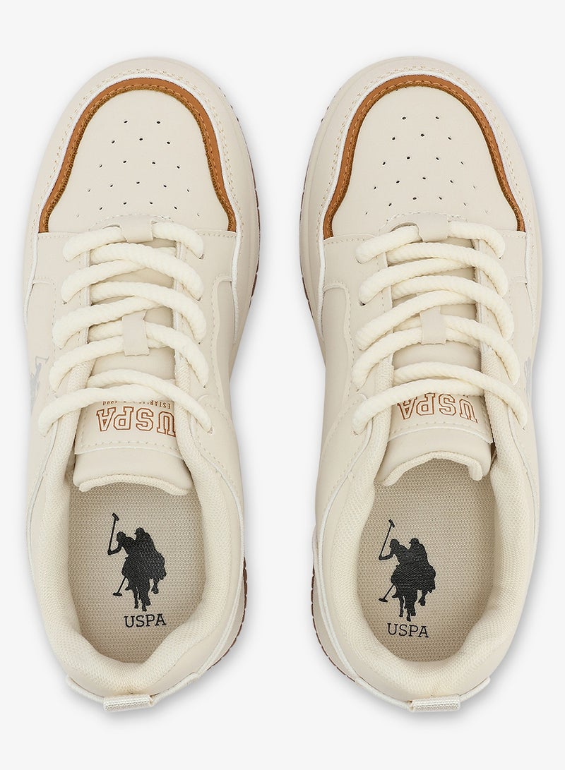 Women's  Beige Low-Top Sneakers - Style that Moves, Comfort Shoes that Lasts