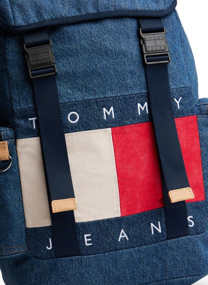 Logo Lid Open Denim Backpack
