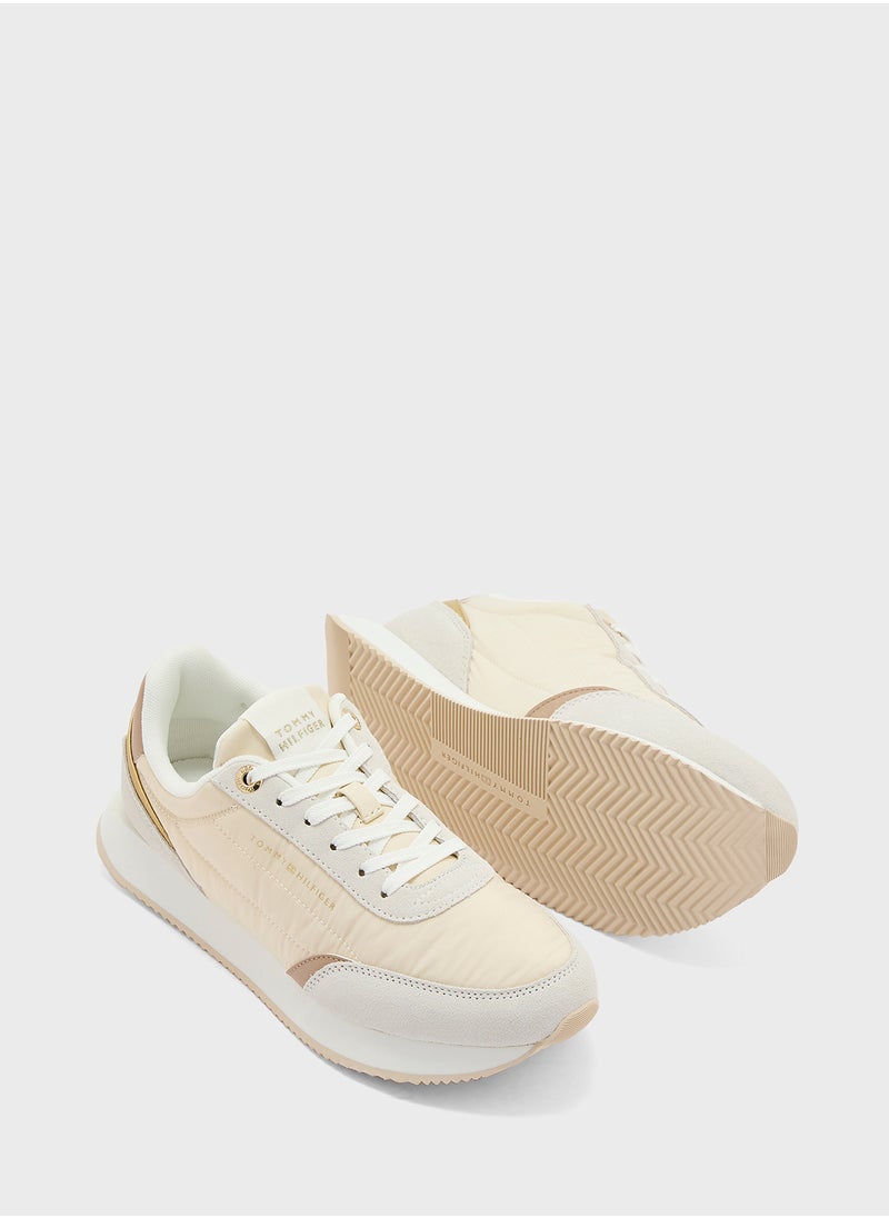 Logo Detail Lace Up Low Top Sneakers