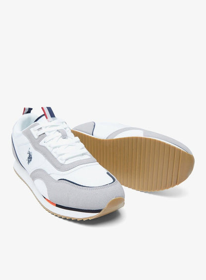 Men's White Low-Top Sneakers - Lightweight Shoes Timeless Lace-Up Style, Ideal for Casual Outings