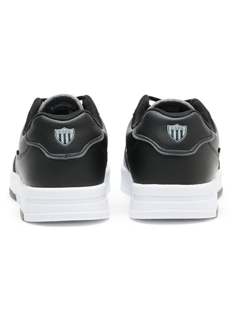 Men's Black Low-Top Sneakers - Lightweight With White Sole , Comfortable Casual Shoes