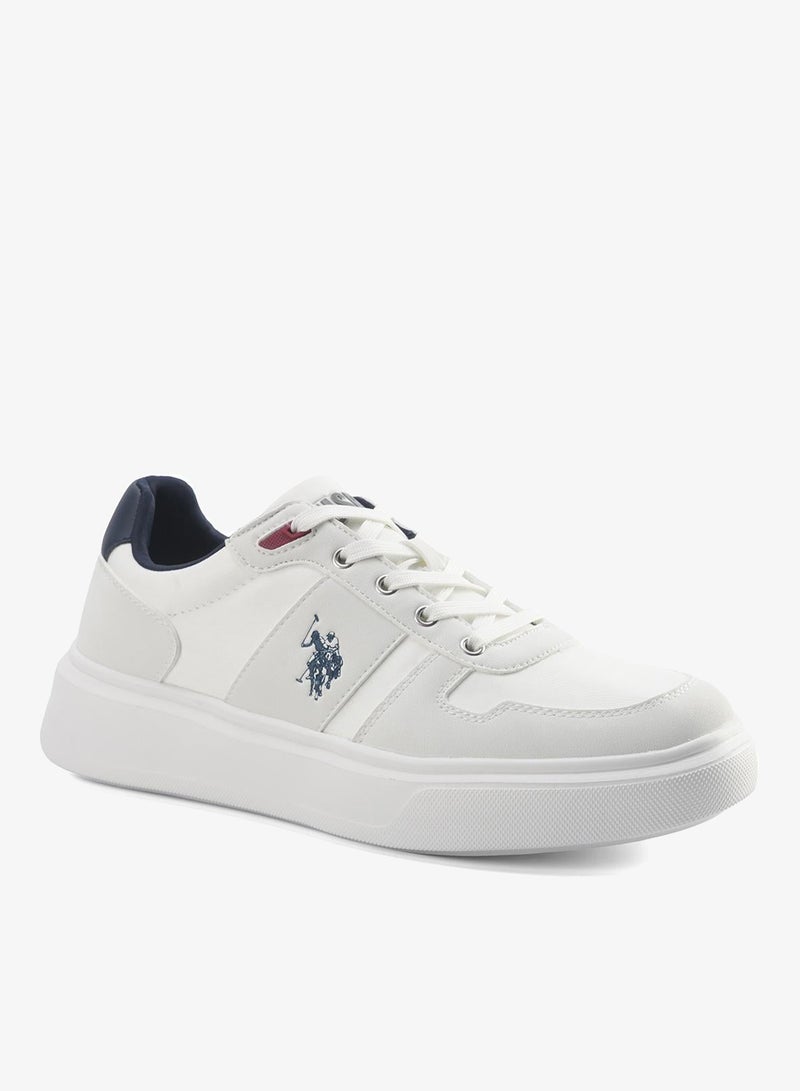 Men's White Low-Top Sneakers - Lightweight Shoes, Minimalist Designed for Style