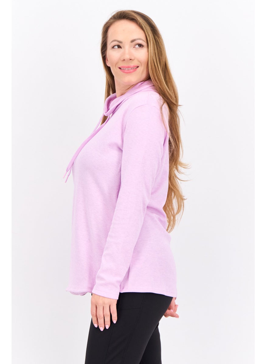 Women Sportswear Fit Long Sleeves Outdoor Sweatshirt, Lavender