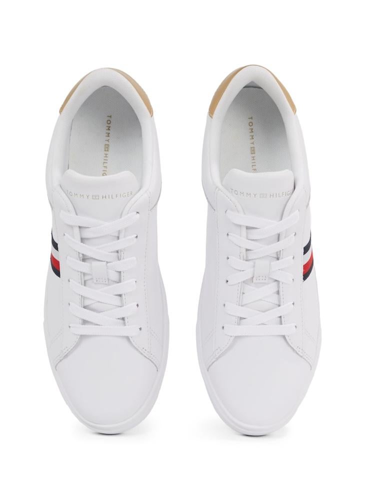 Logo Detail Lace Up Low Top Sneakers