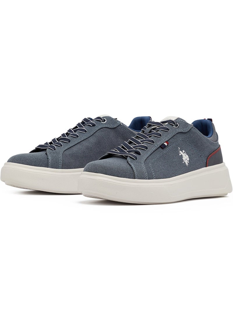 Men's Blue Low-Top Sneakers - Lightweight & Trendy Design for Everyday Wear