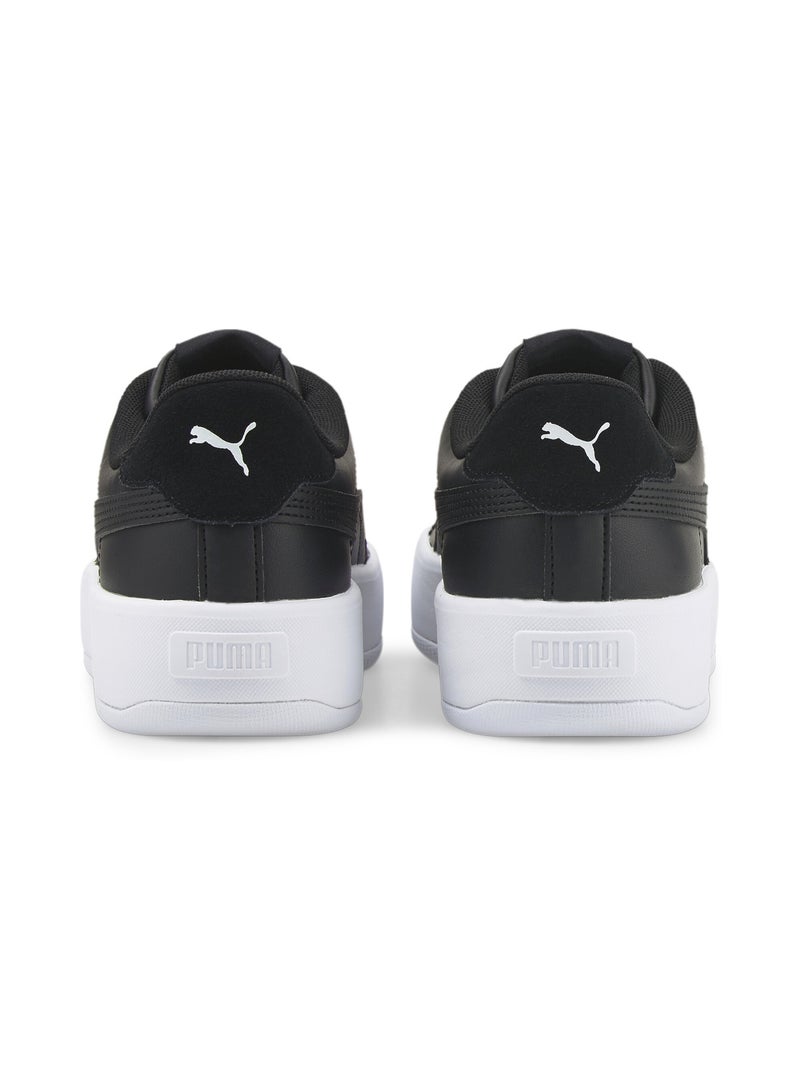 Lily Platform Womens Black Lace Up Sneakers