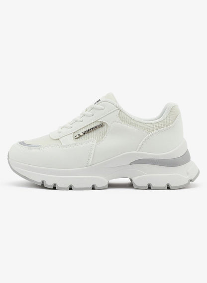 Women's White Low-Top Sneakers - Lightweight Shoes & Trendy Design Shoes for Everyday Wear
