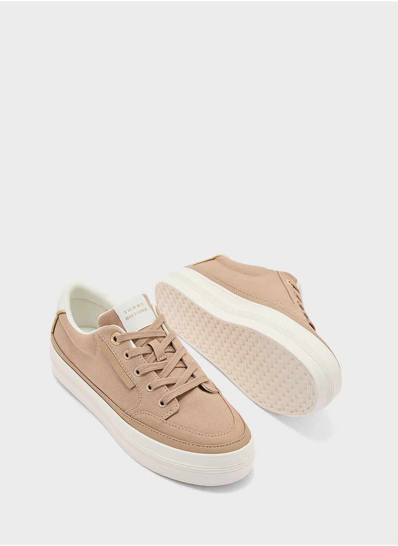 Logo Detail Lace Up Low Top Sneakers