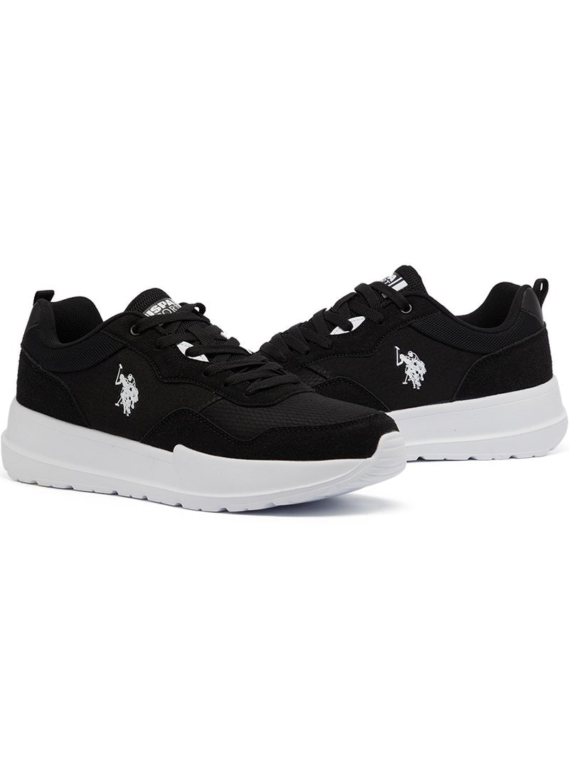 Men's Black Low-Top Sneakers - Lightweight Lace-Up Design, Comfortable for Everyday Outfits