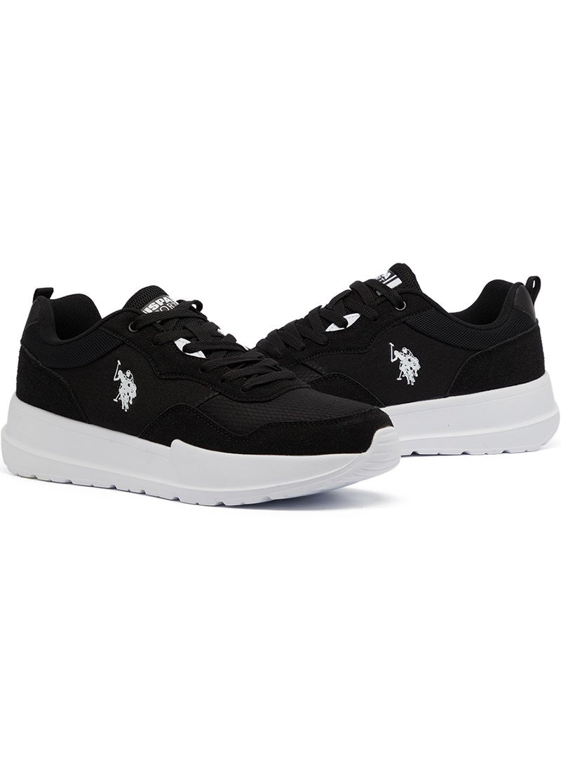 Men's Black Low-Top Sneakers - Lightweight Lace-Up Design, Comfortable for Everyday Outfits