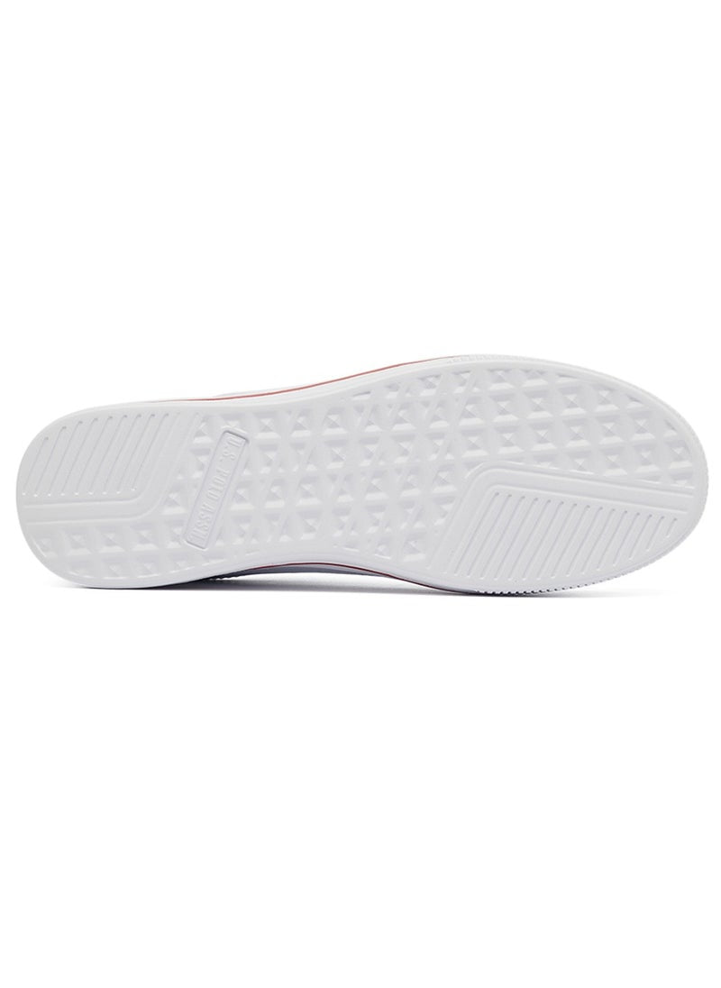 Men's White Low-Top Sneakers - Lightweight Lace-Up Design, Comfortable for Everyday Outfits